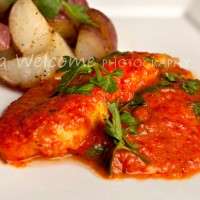 Baked Fish Fillets with Lemon & Red Capsicum